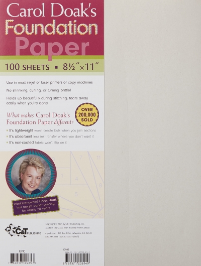 퀼트 피싱페이퍼(조각천 잇기) Carol Doak's Foundation Paper 21.5x27.9Cm(100장)-CTP10985