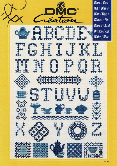 십자수도안책 DMC/ WHITE/BLUE-11436