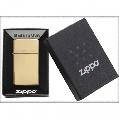 ZIPPO 1654 SLIM SOLID BRASS