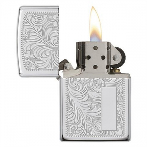 ZIPPO 지포 라이타 352 크롬 꽃조각