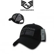 Rapid Dominance R301 Relaxed Trucker USA Cap, Freedom, Black