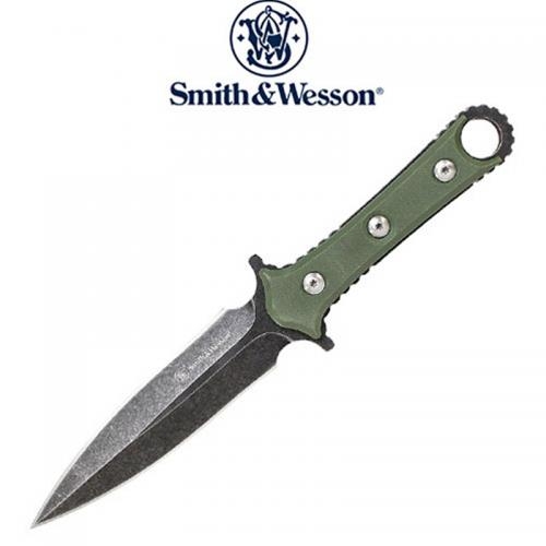 Smith & Wesson Double Edge Fixed Blade Boot Knife (Green) SWF606GR