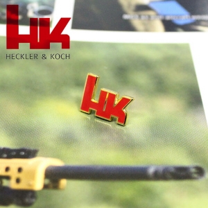 H&K Logo Pins - 헤클러 앤 코흐 HK 오리지널 로고 핀 (골드/빨강 로고)