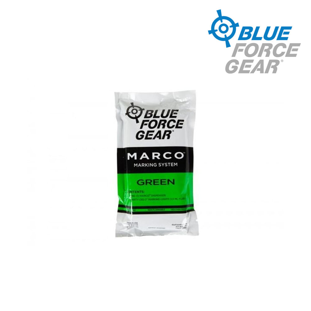 BLUE FORCE GEAR MARCO DIPENSER PRELOADED WITH 30 EACH MARKERS QTY 1 DIPENSER GREEN