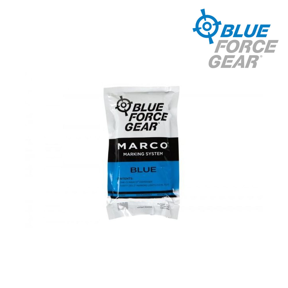 BLUE FORCE GEAR MARCO DIPENSER PRELOADED WITH 30 EACH MARKERS QTY 1 DIPENSER BLUE