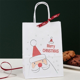 메리크리스마스 산타얼굴 쇼핑백