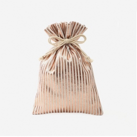 패브릭주머니 로즈골드 스트라이프