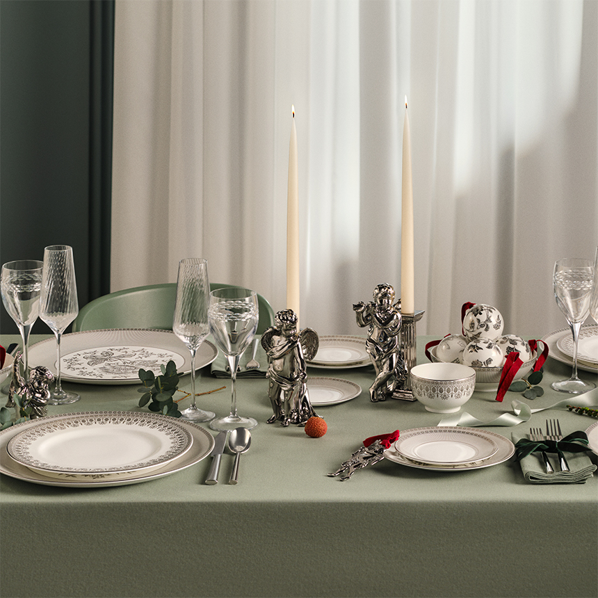 실버 톤퀸 커피잔 1인조