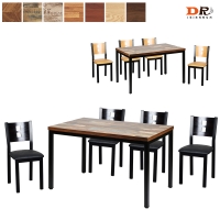 40각 블랙 1200x750 + 두각 4인 식탁 세트