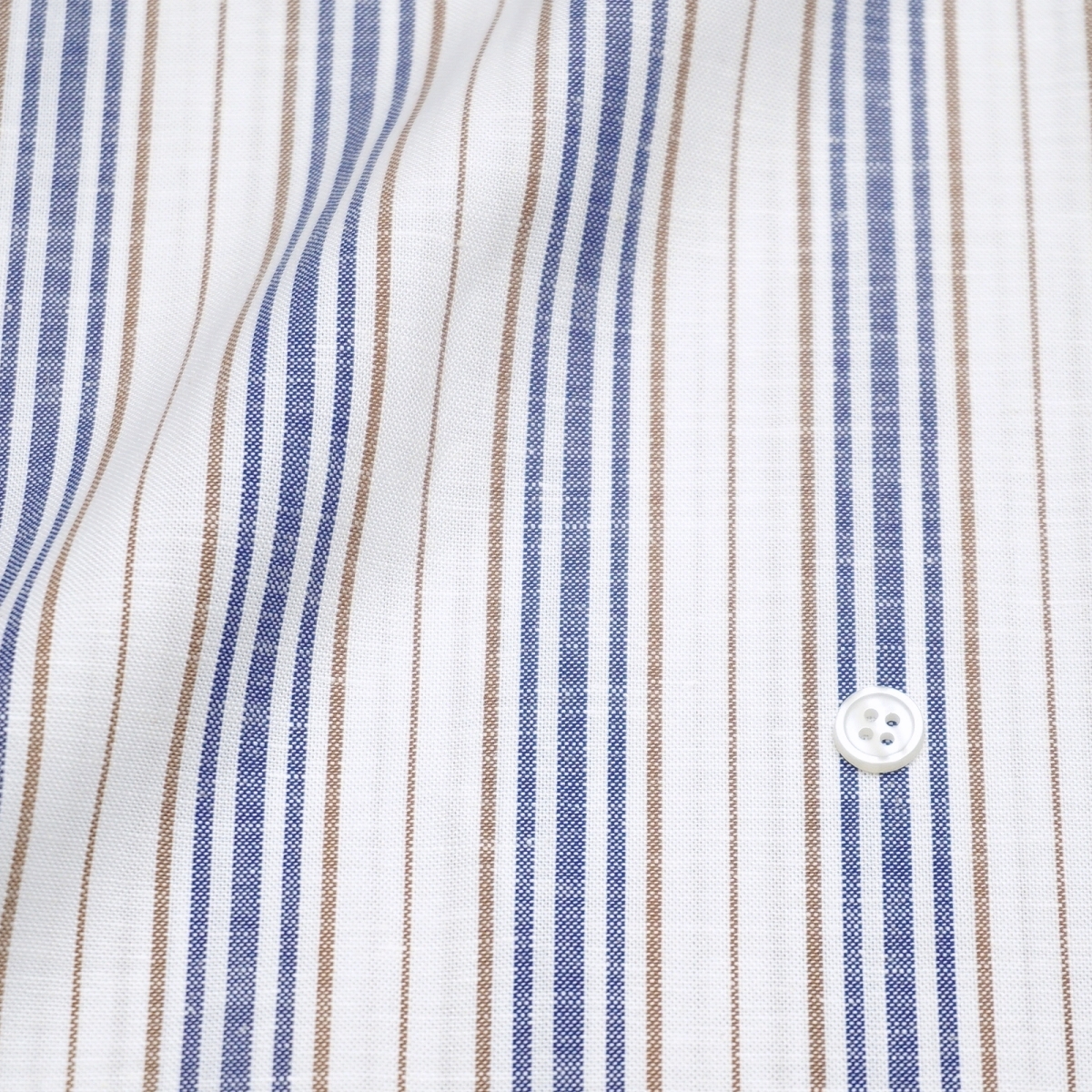 24S-414 (면/린넨 스트라입 블루) 원단 샘플