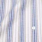 24S-414 (면/린넨 스트라입 블루) 원단 샘플