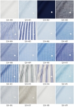 24S-414 (면/린넨 스트라입 블루) 원단 샘플