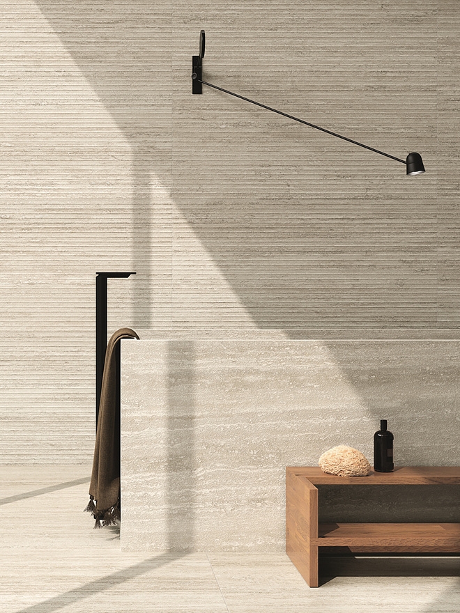 THERMAE VERSO TRAVERTINO WHITE 3D FLUTED