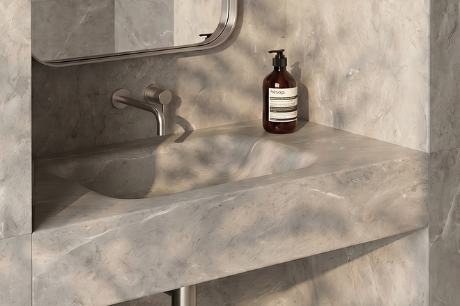 CERAMIC BASIN PALLADIUM GREY 사각