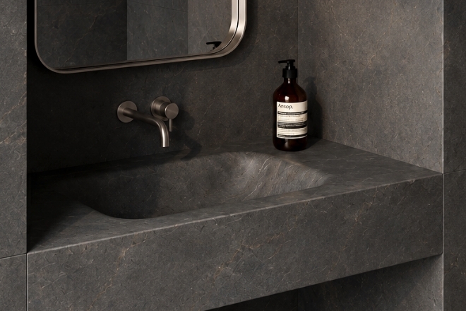 CERAMIC BASIN BLACK DIAMOND 사각