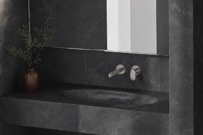 CERAMIC BASIN BLACK DIAMOND 오발