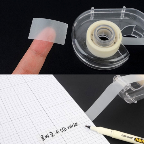 반투명 셀로판 테이프 매직 디스펜서 커터기 글씨쓰는 네임 라벨링 메모 유리 테잎 끈적임없는