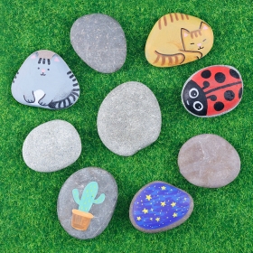 [오아트] 그리기 납작돌 3개입(자연석/환경과 생활/KC인증)