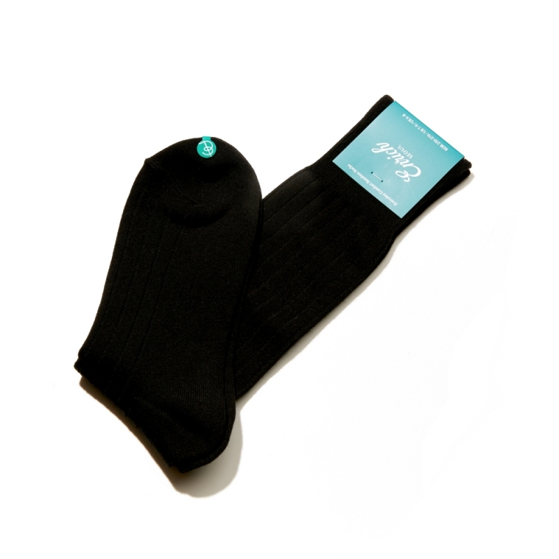 [Enrich] Bamboo Socks - Black Rib