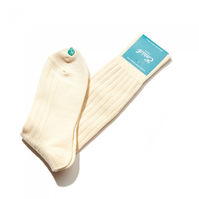 [Enrich] Bamboo Socks - Ivory Rib