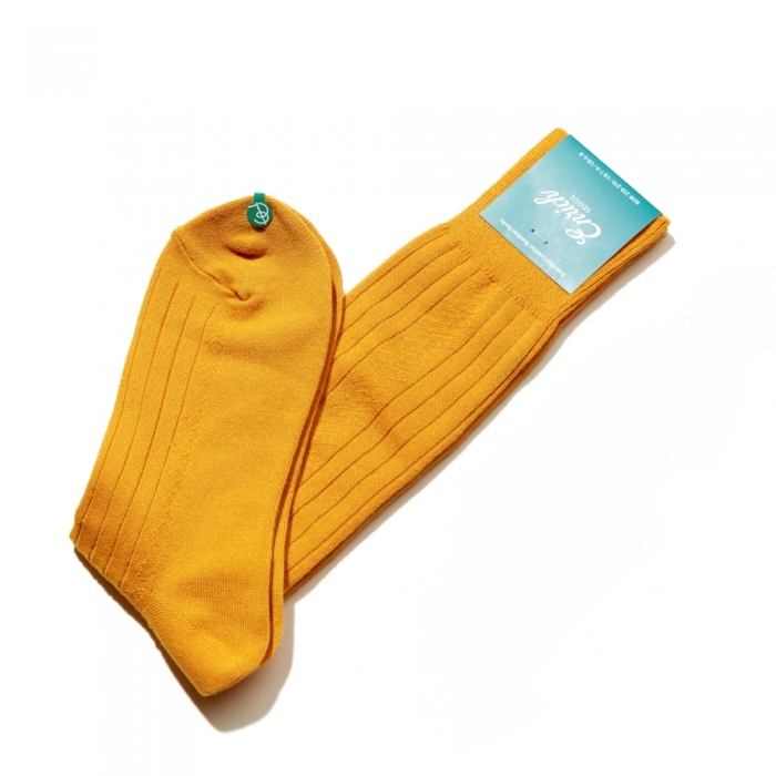 [Enrich] Bamboo Socks - Mustard Diamond Rib