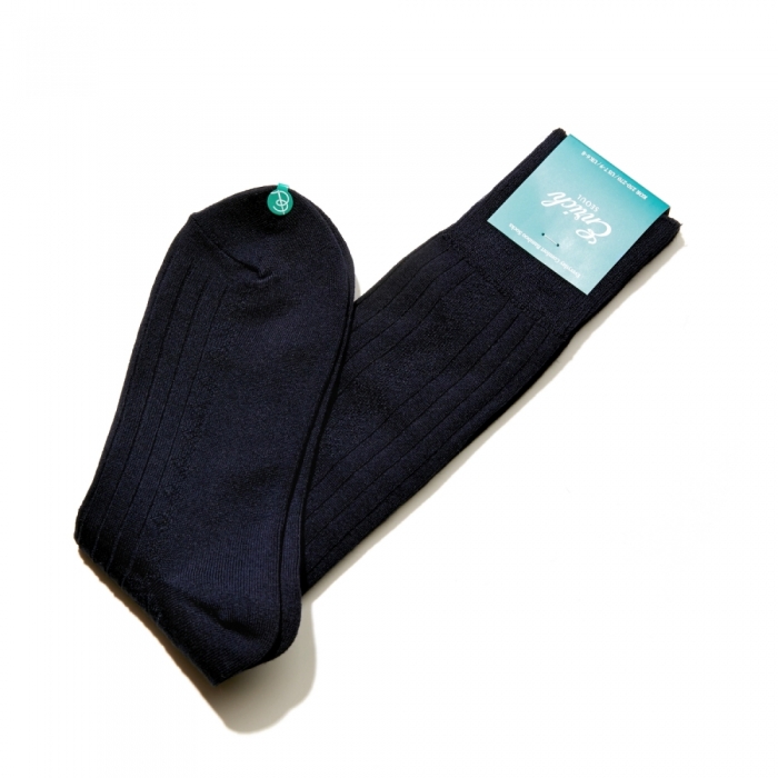 [Enrich] Bamboo Socks - Navy Diamond Rib