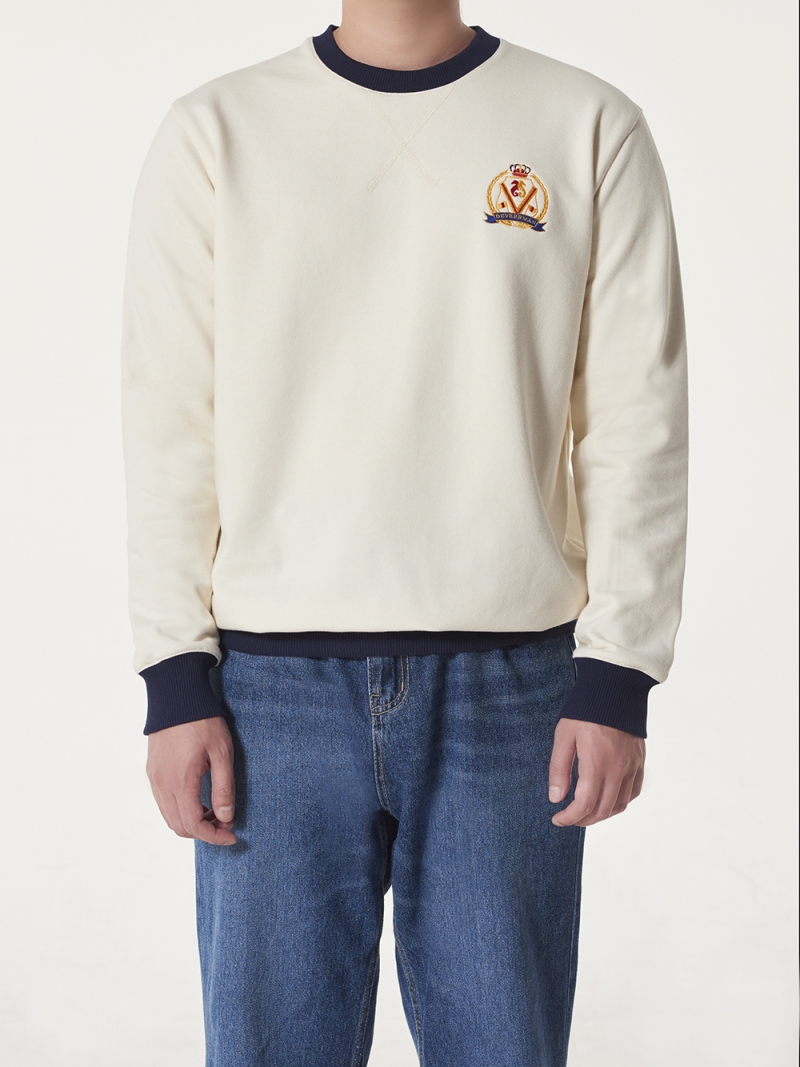 [DEVERRMAN] Deverrman emblem sweat shirt (ivory)