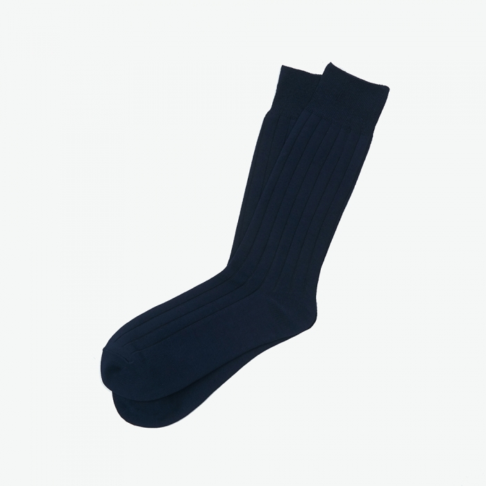 [Enrich] Bamboo Crew Socks - Navy Rib