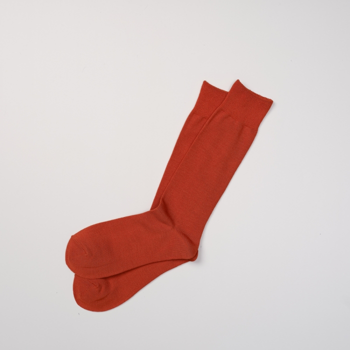 [Enrich] Bamboo Crew Socks - Deep Orange Solid