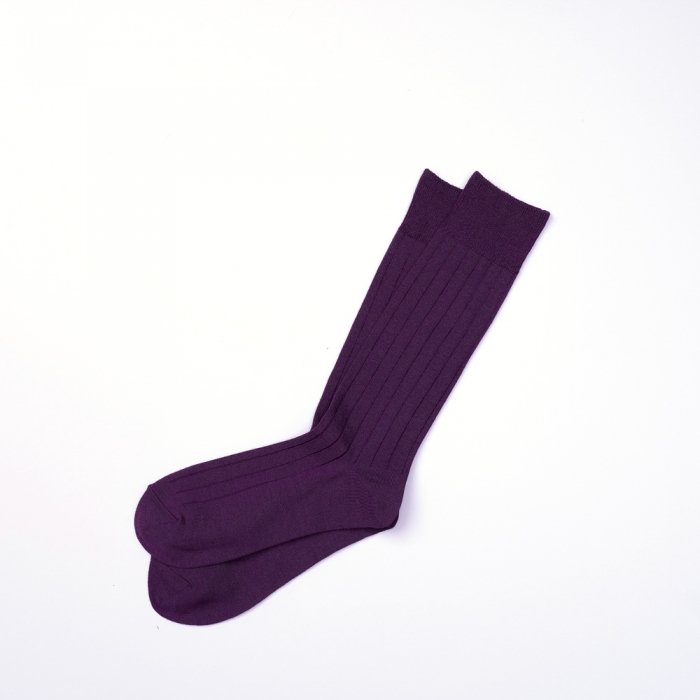 [Enrich] Bamboo Crew Socks - Purple Rib