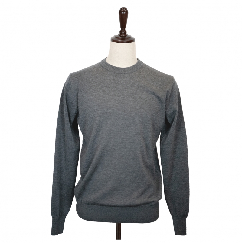 [E.enough]  Round Sweater - Grey Goose (Merino wool 100%)
