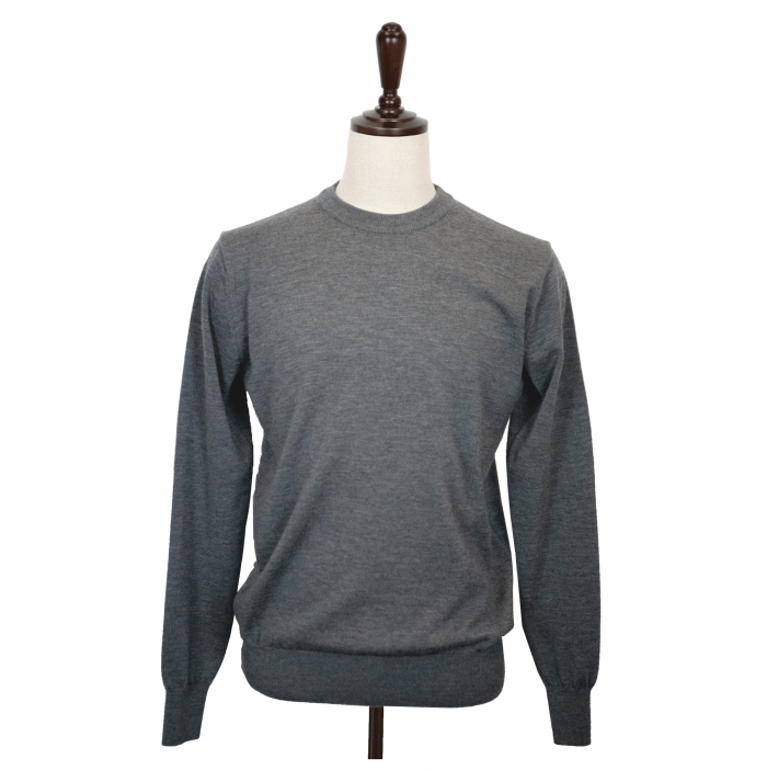 [E.enough]  Round Sweater - Grey Goose (Merino wool 100%)