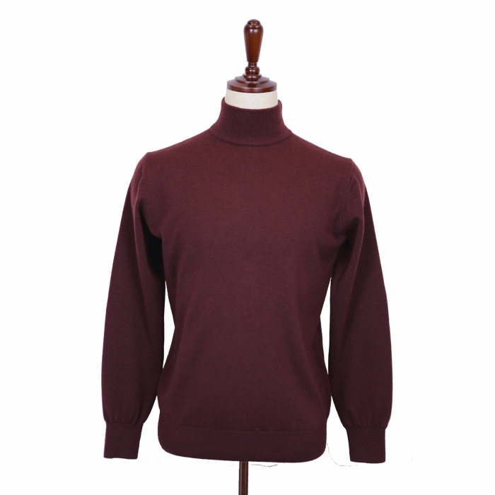 [E.enough] Half Neck Sweater - Chocolate cherry (Merino wool 100%)