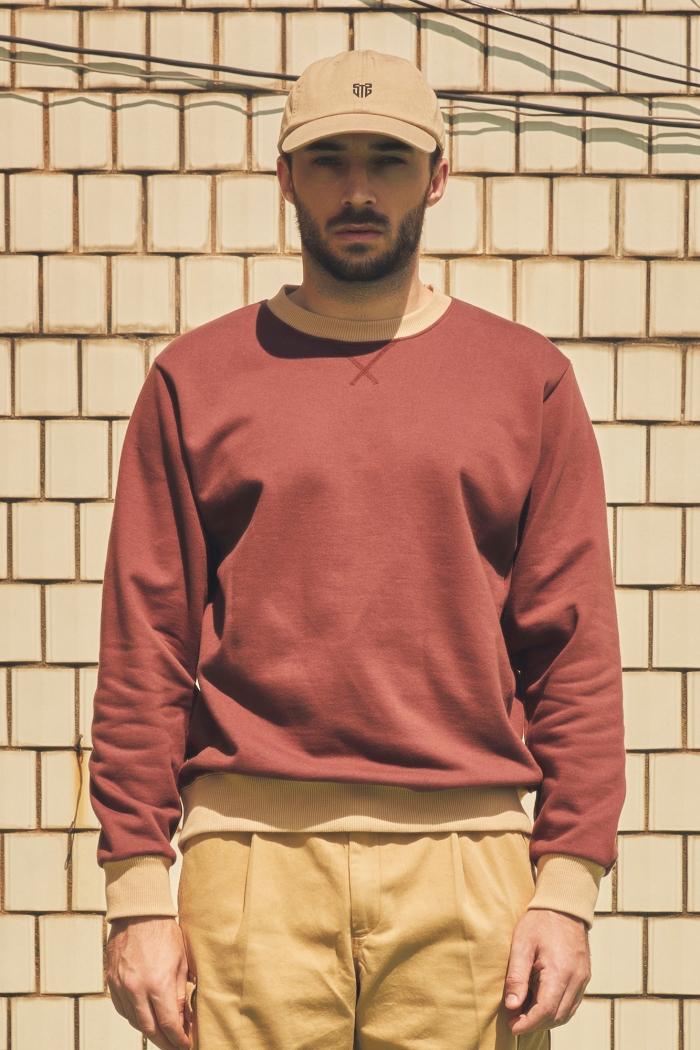 [SEGRETO] comfortable coloring sweatshirt(Brown)