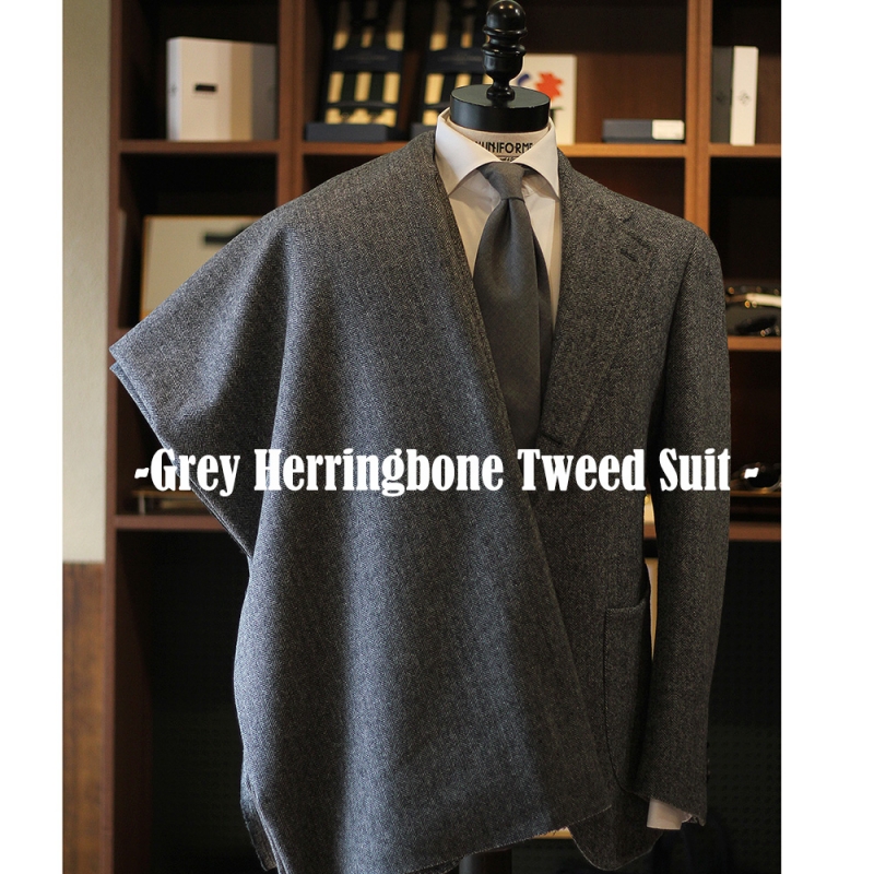 루니포르메 'Grey Herringbone Tweed Suit' - MTO