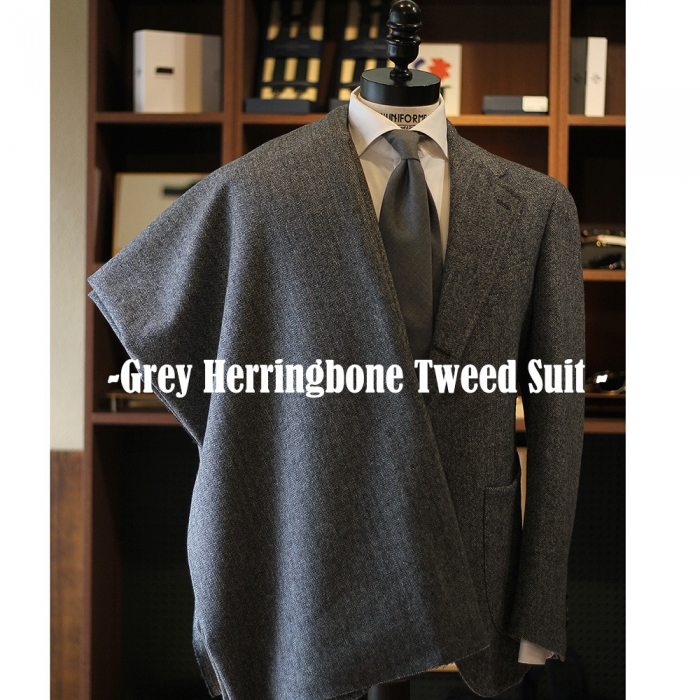 루니포르메 'Grey Herringbone Tweed Suit' - MTO