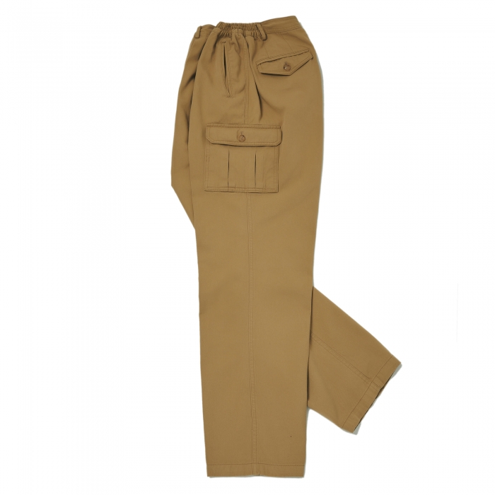 [SEGRETO] comfortable washed cargo pants (Beige)