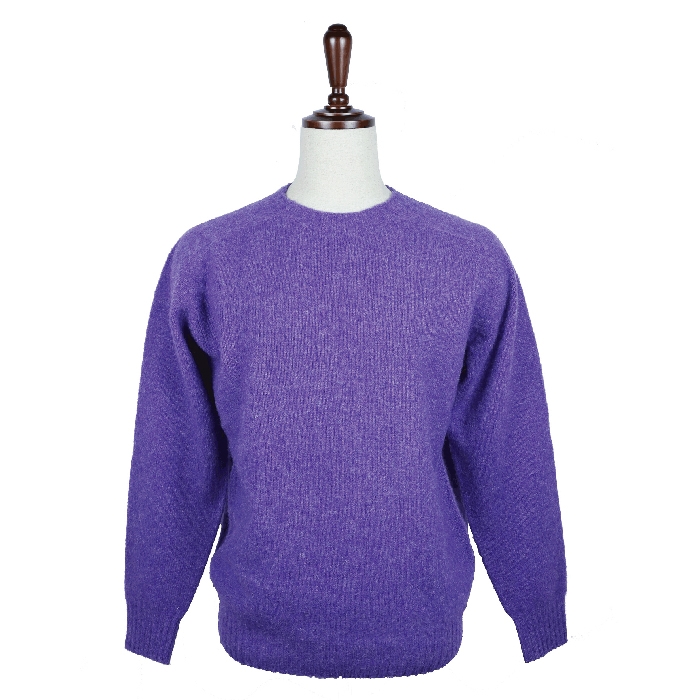 [E.enough] Crew Neck Brushed Knit [E-purple-100% Wool]