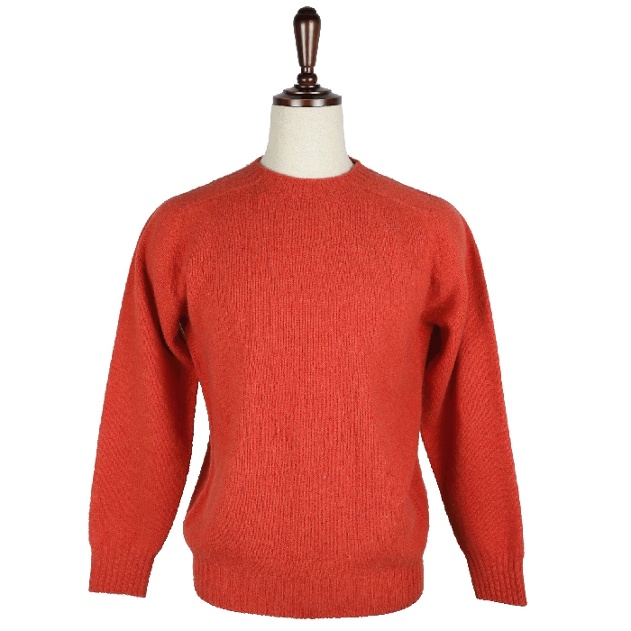 [E.enough] Crew Neck Brushed Knit [E-crimson-100% Wool]