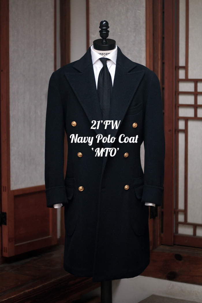 루니포르메 '21'FW Navy Polo Coat' MTO (regular fit)