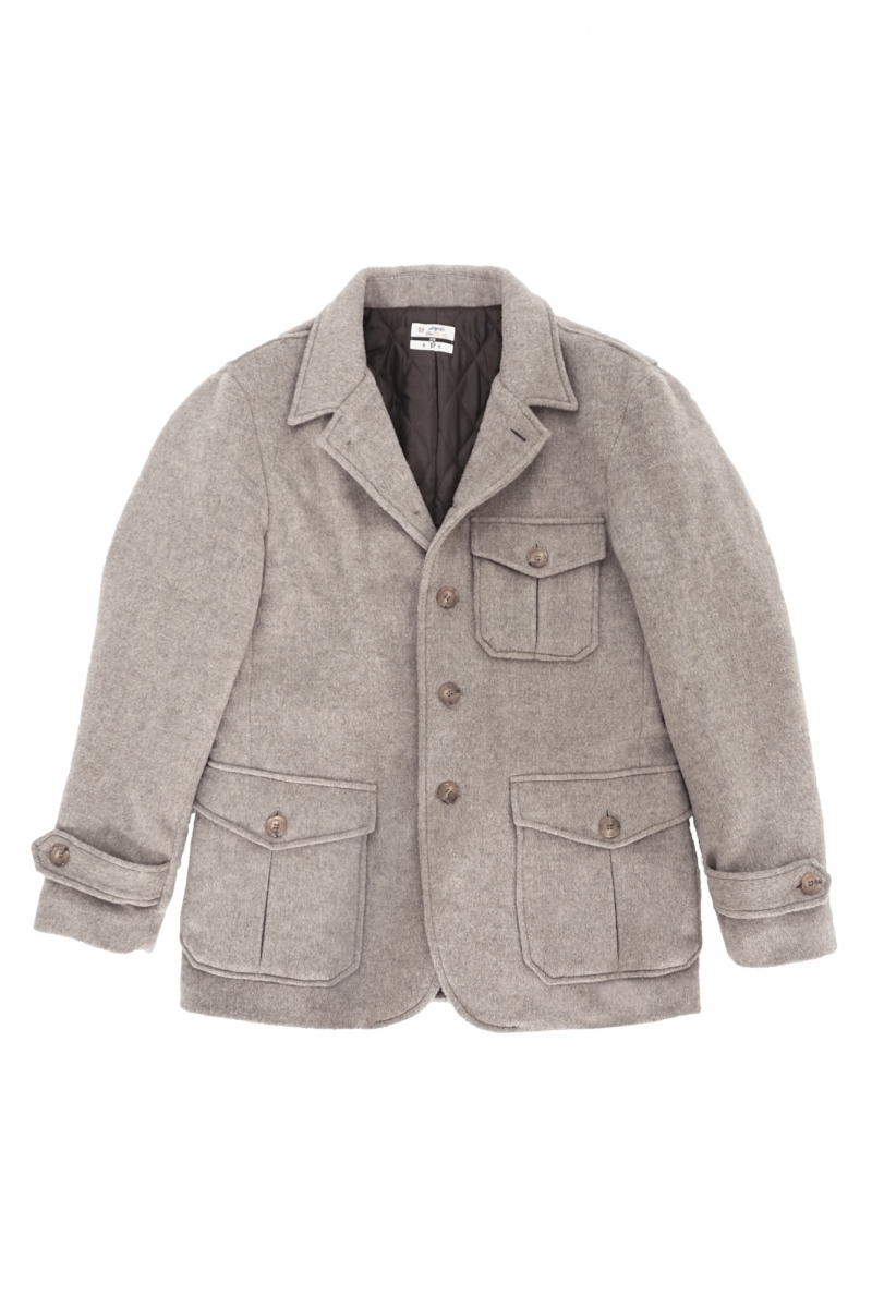 [SEGRETO] Comfortable Pleats Short coat (GRAY MELANGE)
