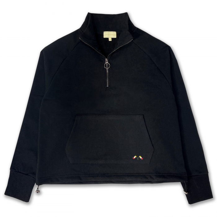 [DEVERRMAN] half zip-up sweatshirt (black)