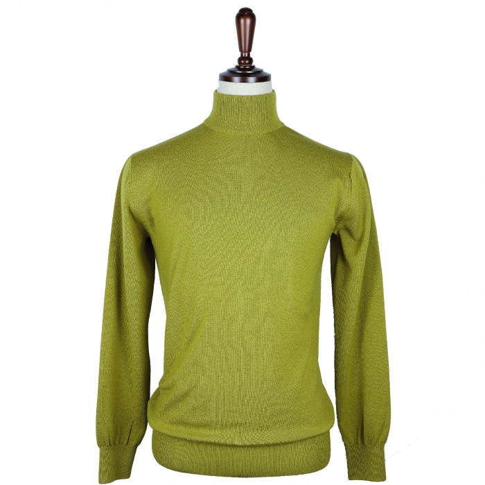 [E.enough] Half Neck Sweater - Olive (Merino wool 100%)