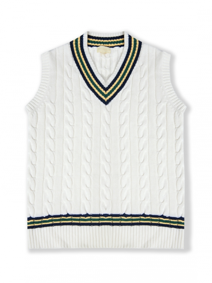 [DEVERRMAN] cricket knit vest (ivory)