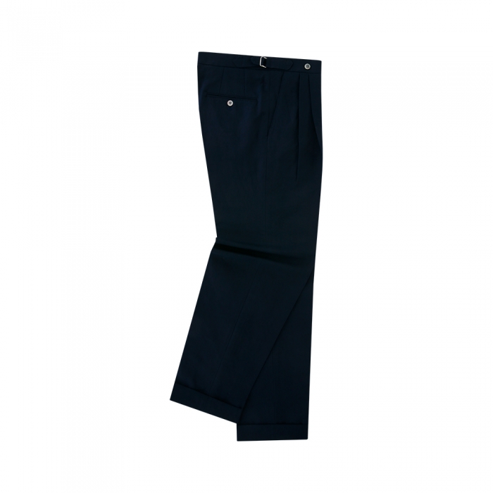 [Bellief] Linen soft adjust 2Pleats Trousers (Navy)