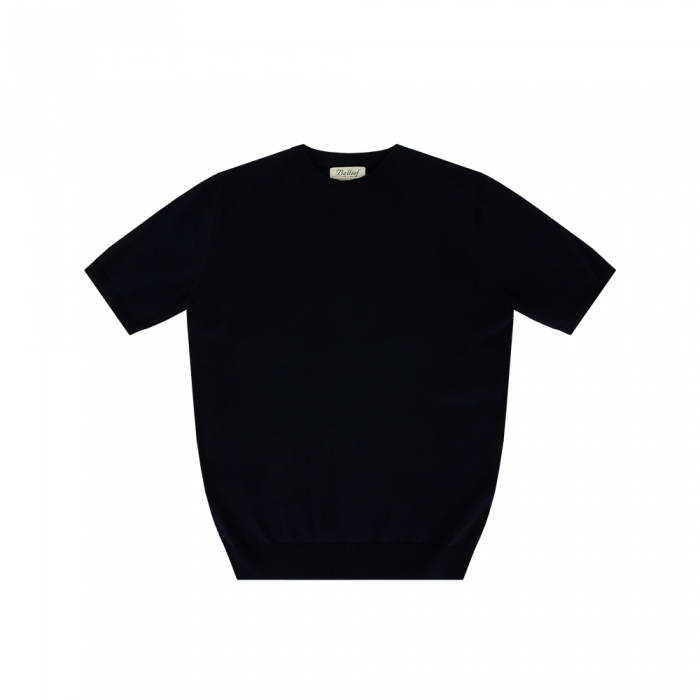 [Bellief] Essential cotton round neck kint (Navy)