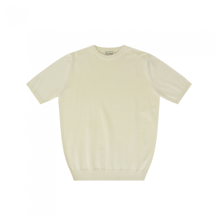 [Bellief] Essential cotton round neck kint (Ecru)