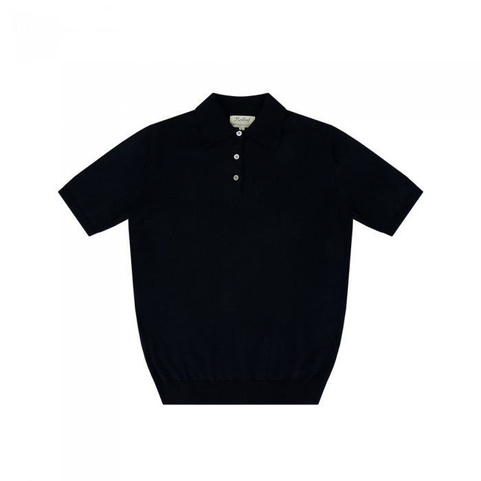 [Bellief] Essential cotton Polo Knit (Navy)