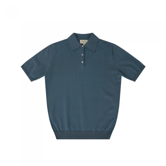 [Bellief] Essential cotton Polo Knit (Aqua marine Blue)