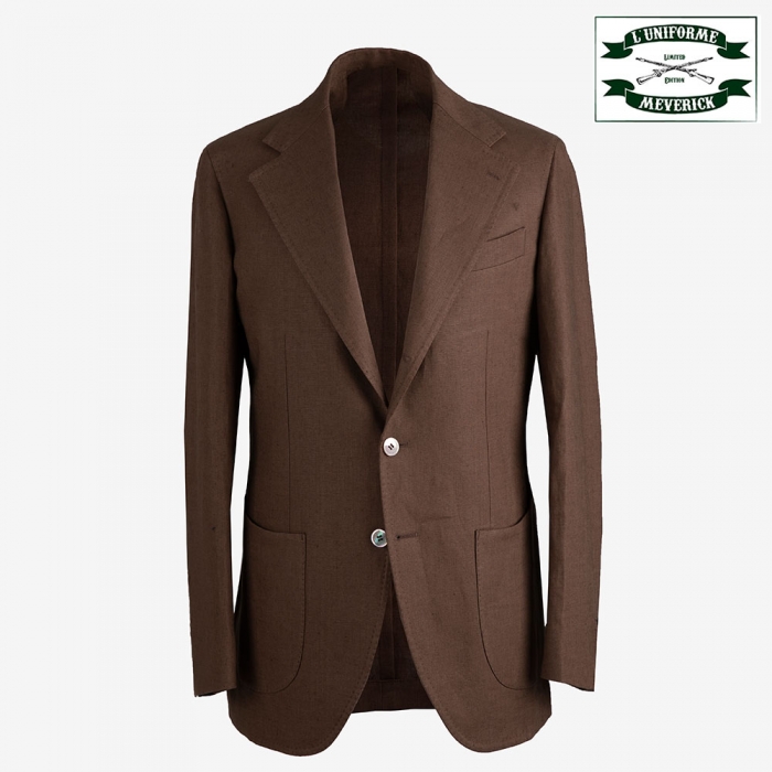 [ Luniforme x Meverick ] Linen Jacket " CIgar brown "